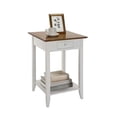 thumbnail image 3 of American Heritage One-Drawer End Table with Shelf in White Wood Finish, 3 of 5