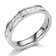 thumbnail image 1 of Anillo de lujo ligero con diamantes para mujer, anillo de acero de titanio y circonita sin color de 18 quilates, 1 of 6