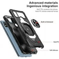 thumbnail image 6 of Compatible for Cricket Icon 4 Case w/Tempered Glass Screen Protector [Military Grade] Ring Car Mount Kickstand Shockproof Hard Phone Case - Black, 6 of 7