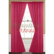 Awad Home Fashion 2 Panels Solid Fuschia Pink Sheer Voile Window Curtain Treatment Drapes 55" X 84"