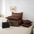 thumbnail image 5 of Homewish Chic Square Abstract Twin Bedding Sets 7-Piece for Adult, Green Red Bedding Comforter Set, Modern Buffalo Plaid Reversible Sheet Sets, Super Cozy Room Decor, 5 of 7