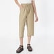 thumbnail image 4 of Pantalones 3/4 de mezcla de lino para mujer - Cintura con cordón, color liso, bolsillos laterales - Pantalones cómodos e informales, 4 of 8