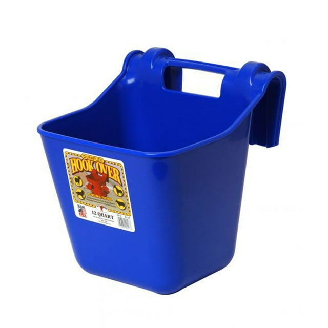 Little Giant 12 Quart Mountable Livestock & Pet Hook Over Feeder, Blue