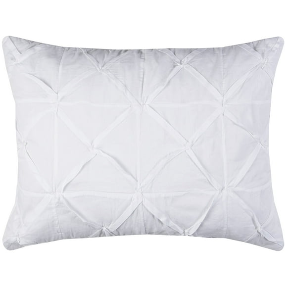 Rizzy Home / BT1884 / Très Grand Sham / 20"x36 Pouces Blanc/neutre/ Texturé Uni