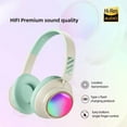 thumbnail image 5 of Nkmbld Portable Bluetooth Headphones, New Wireless Bluetooth Headset with Heavy and Long Battery Life Gaming Headset, Green, 5 of 6