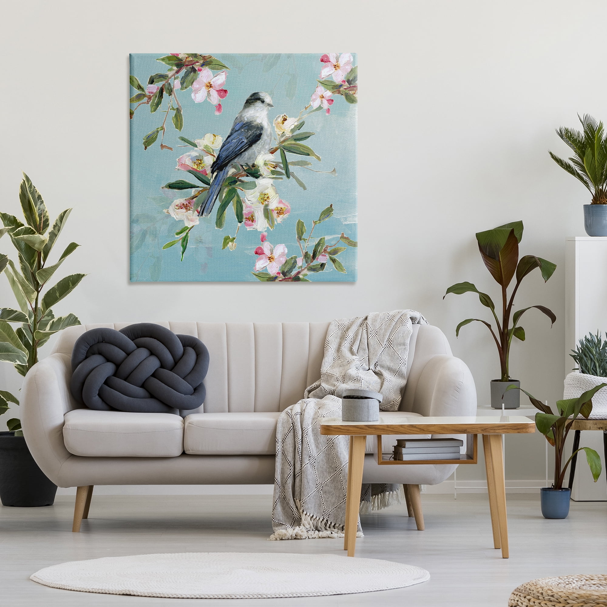 Stupell Industries Pastel Songbird Among Blossoms Canvas Wall Art, design by Sally Swatland