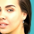 thumbnail image 5 of Clara Pucci 2.235Ct Synthetic White Sapphire Round Cut VVS1 Lever Back Drop Dangle 14k Solid hypoallergenic Gold Designer Earrings For April, 5 of 7