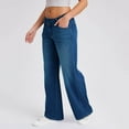 thumbnail image 5 of YDFCWXW Women's Wide Leg Denim Jeans | Mid-High Waist Straight Leg Boyfriend Fit | Relaxed Baggy Pants (BU1, XL), 5 of 9