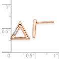 thumbnail image 3 of Finest Gold 14K Rose Gold Polished Triangle Diamond Post Earrings, 3 of 3