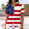 thumbnail image 2 of asdoklhq 4th Of July T-Shirt Tops Trendy Button Shirts Ladies' St. Patrick's Day Long Sleeved Shirt Multicolor S, 2 of 5