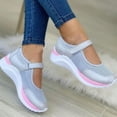 thumbnail image 6 of huanledash 1 Pair Casual Shoes Flat-bottom Non Slip Fastener Tape Thick Platform Plus Size Walking Breathable Mesh Wedge Sports Shoes Women Accessory, 6 of 7