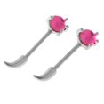 thumbnail image 1 of cuerno de acero inoxidable barbells barra cuerpo piercing ía rosa caliente rojo Sunnimix Anillo del pezón, 1 of 8