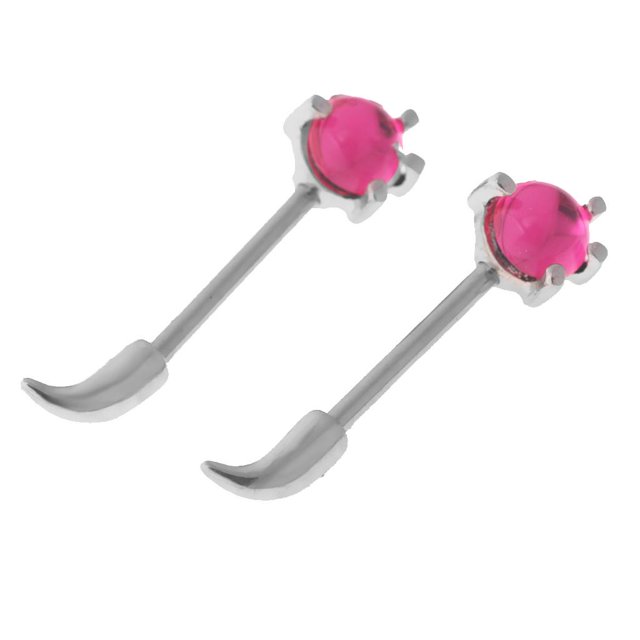 cuerno de acero inoxidable barbells barra cuerpo piercing ía rosa caliente rojo Sunnimix Anillo del pezón