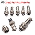 thumbnail image 4 of Decodeary 5 Pairs/set Male Female Aviation Connector Socket Metal Silver Aviation Plug Accessory GX12-4, 4 of 8
