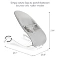 thumbnail image 3 of Munchkin Spring Baby Bouncer and Rocker Seat, 2-in-1 Design, Portable and Lightweight with 3 Recline Positions, Grey, 3 of 5