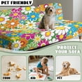 thumbnail image 6 of Xoenoiee Hippie Daisy Flower Print Futon Cover Armless Couch Cover Sofa Bed Slipcover Without Armrest, Soft Fabric Covers 1-Piece Form Fit Stretch Futon Protector for Kid Pet, 6 of 7