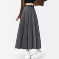 thumbnail image 5 of Women's High Waist Long Skirt A-Line AnkleLength Pleated Maxi Skirt Fall Winter Classic Formal Elegant Office Work Skirt, 5 of 6
