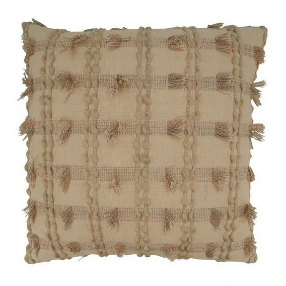 Saro Lifestyle Fringe Striped Down Filled Throw Pillow