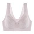 thumbnail image 2 of Ahuyic Womens Bra,Summer Plus Size Bra,Womens Embroidery Fashion Thin Style Ventilate Front Buckle Bra Without Steel Rim,Gray,XL, 2 of 4
