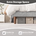 thumbnail image 6 of Frostbloom King Size Platform Bed Frame, Linen Upholstered Wingback Headboard, Light Gray, 6 of 7