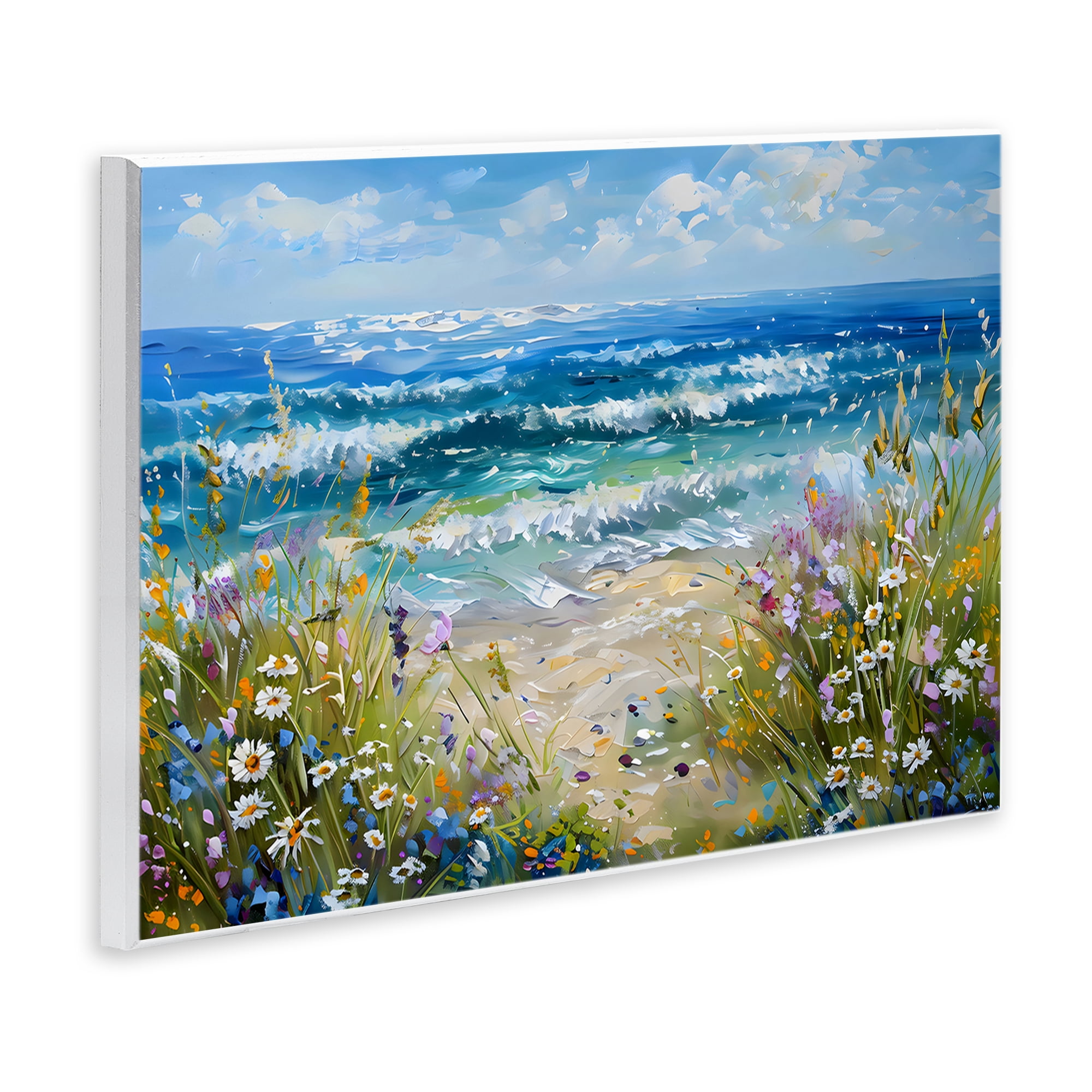 Stupell Industries Floral Beach Meadow by Ocean Wall Plaque Art, design by Creative Studio