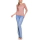 thumbnail image 2 of INSPIRAR CHIC Blusa de Encaje Floral para Mujeres de Día de las Madres, Manga 3/4, Cuello Redondo, Talla XL, Rosa, 2 of 6