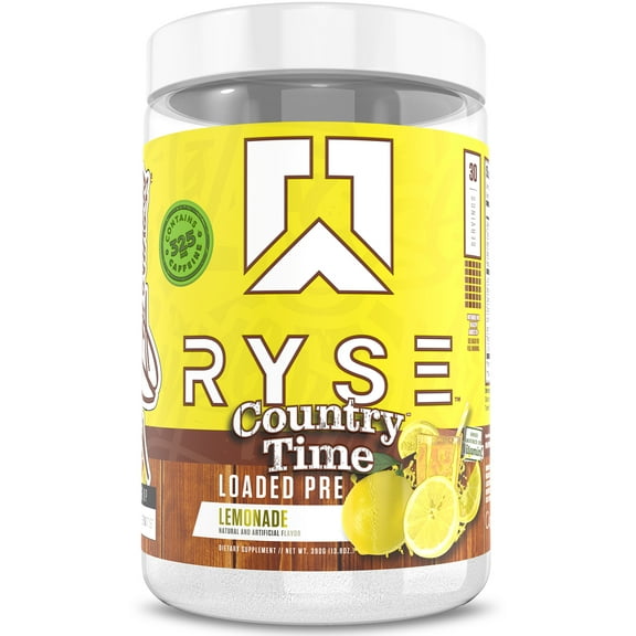 RYSE Loaded Daily Pre Workout Powder - Country Time Lemonade - 30 Servings