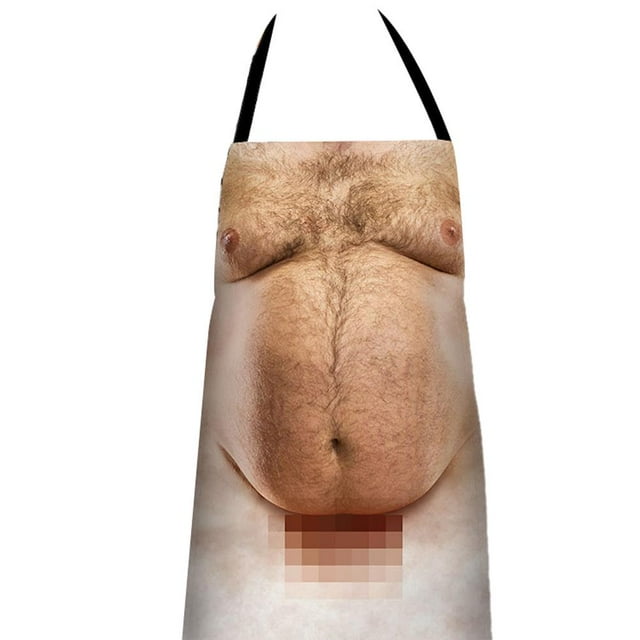 Delantales divertidos para cocinar en el vientre para hombres, delantales divertidos con impresión para barbacoa en la cocina, delantal 3D