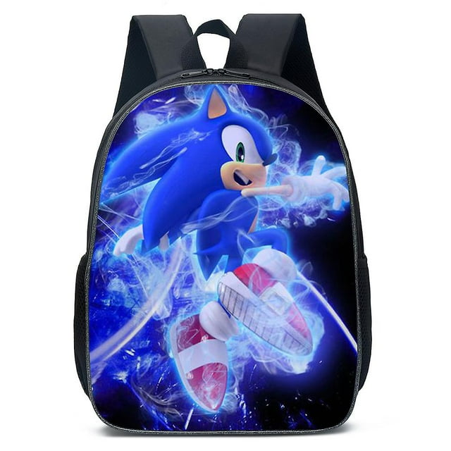 Kids Boys Girls Sonic The Hedgehog Print Rucksack Backpack Cartoon School Bag