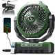 thumbnail image 1 of Ventilador para camping FRIZCOL con batería de 48.000 mAh, luz y control remoto, verde, 1 of 6