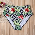 thumbnail image 3 of ITFABS Femmes Short de Bain Taille Haute Imprimé Coloré Pantalon de Natation, 3 of 7