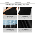 thumbnail image 5 of Womens Summer Off The Shoulder Tops Going Out T Shirts Crop Tank Top Fashion Clothes Spring Black M, 5 of 7