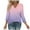 Womens Pullover Sky Blue, variant on Womens Fall Clothes, 3/4 Sleeve Shirts for Women Fashion Loose Fit Ombre Tie Dye V Neck T-Shirts