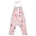 thumbnail image 2 of Girls' Jumpsuits Rompers Summer Casual Sleeveless Rompers With Pockets Spaghetti Strap Romper Pink Cartoon Puppy Pattern 2T, 2 of 7