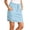 Blue, variant on Womens Womens Skirts Long Flowy Mini Pencil Paperbag Waist Skirt - Back Pocket Knit Chiffon Party Blue L