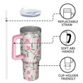 thumbnail image 4 of Floral 40oz Tumbler– Stainless Steel Insulated Tumbler with Handle and Straw, Large Capacity Travel Cup for Hot & Cold Drinks,Thanksgiving,Christmas, Spring,Flower, 4 of 6