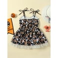 thumbnail image 3 of GXFC Little Girls Halloween Slip Dress 3T 4T 5T 6T Kids Girls Sleeveless Sling Flower Pumpkin Print A-line Dress Children Girls Cute Halloween Costume, 3 of 9