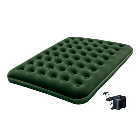 Bestway Flocked Air Bed with Battery Pump, Queen (Best Way To Sleep With Cold)