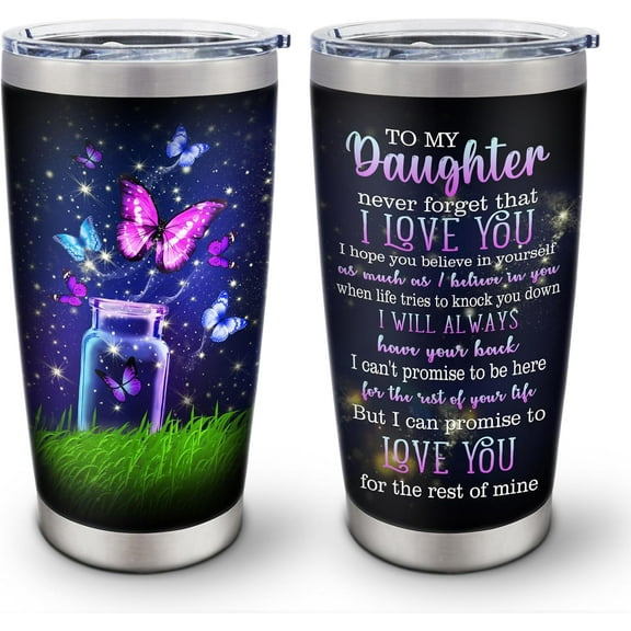 Daughter Gift from Mom, Valentines Day Daughter Gifts, Gifts for Daughter, Birthday Gifts for Daughter, to My Daughter, Great Birthday Gifts for Daughter Adult 20oz Tumbler Mug(1PC)