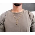 thumbnail image 2 of 18K Gold Small Charm Cuban Link Chain Cross Pendant Necklace for men women WIFE HUSBAND Father Perfect gift for him Her Anniversary Christmas, 2 of 5