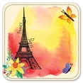 thumbnail image 2 of Vinyl Drink Coasters - Set of 4 - Eiffel Tower with Butterfly, 2 of 3