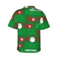 thumbnail image 3 of Balery Cute Santa Print Men's Hawaiian Shirts Short Sleeve Beach Shirt Relaxed Fit Vacation Button Down Shirts-3X-Large, 3 of 9