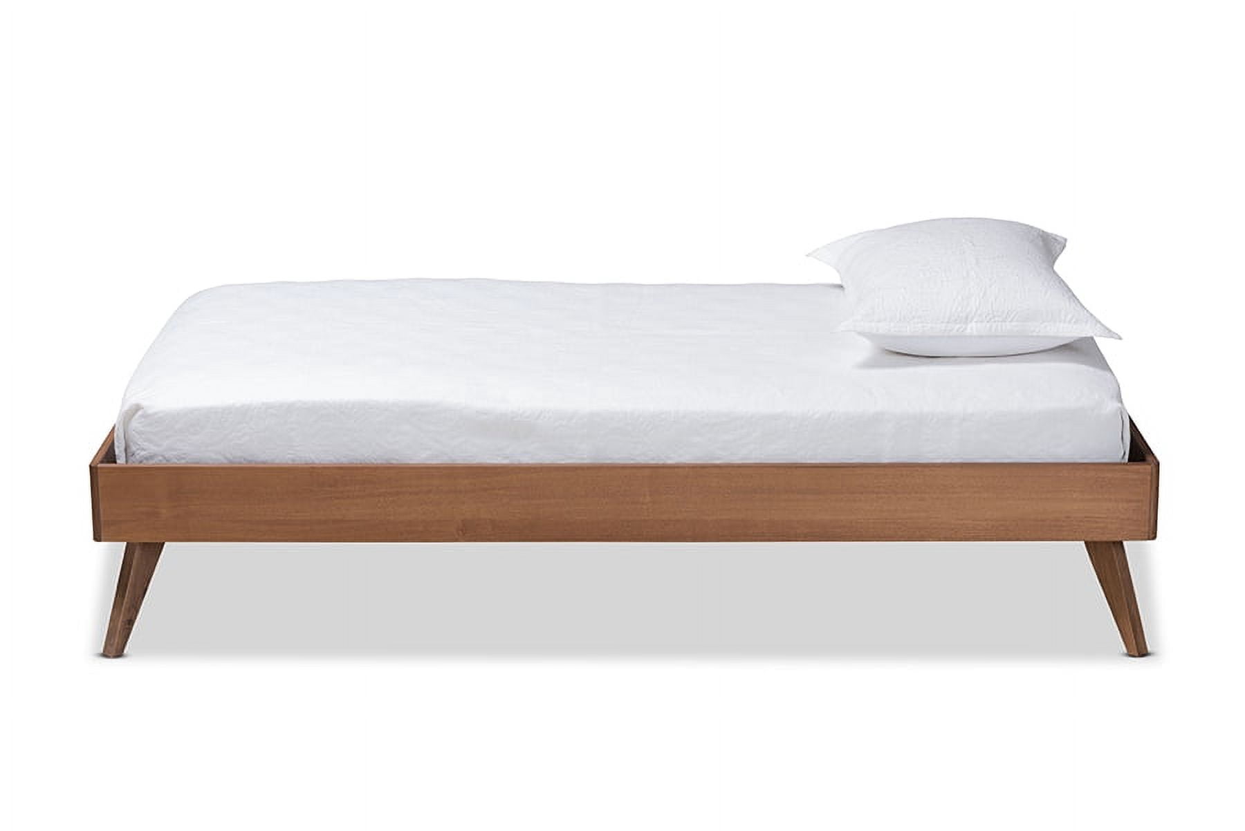 Baxton Studio Lissette Mid-Century Wood Platform Bed, Twin, Ash Walnut
