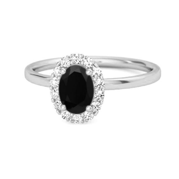 Floating Halo Ring 925 Sterling Silver 1.50 Ctw Natural Black Spinel Women Valentines Day Gifts Ring