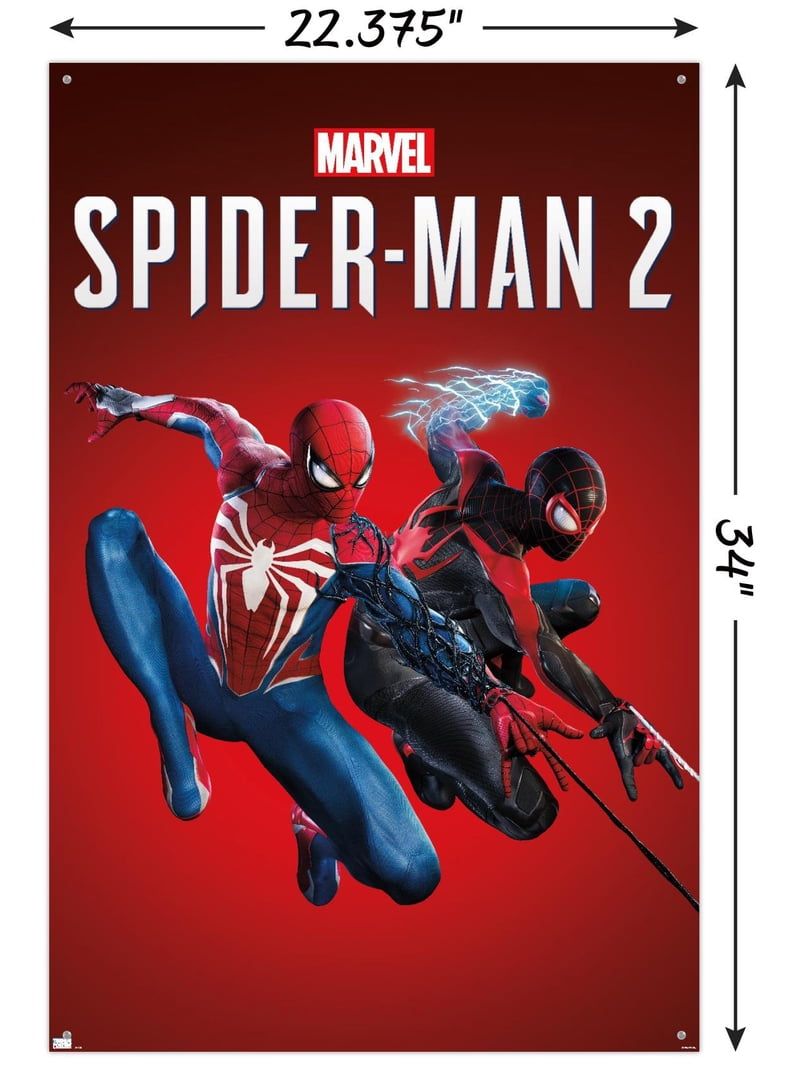 Marvel Spider-Man 2 (2023) - Key Art Wall Poster with Push Pins