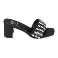 thumbnail image 3 of GC Shoes Womens Block Heeled Sandals, Open Toe Fashion Heels, Slip On Jeweled Band High Heel Dress Slides, Drais/Black/9.5, 3 of 6