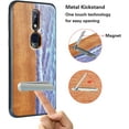 thumbnail image 5 of Labanema Nokia 7.1 2018 Case, Nokia 7.1 2018 Cover with Metal Kickstand, Natural Wood TPU Cover, Anti Scratch Case for Nokia 7.1 2018 (Waves), 5 of 7