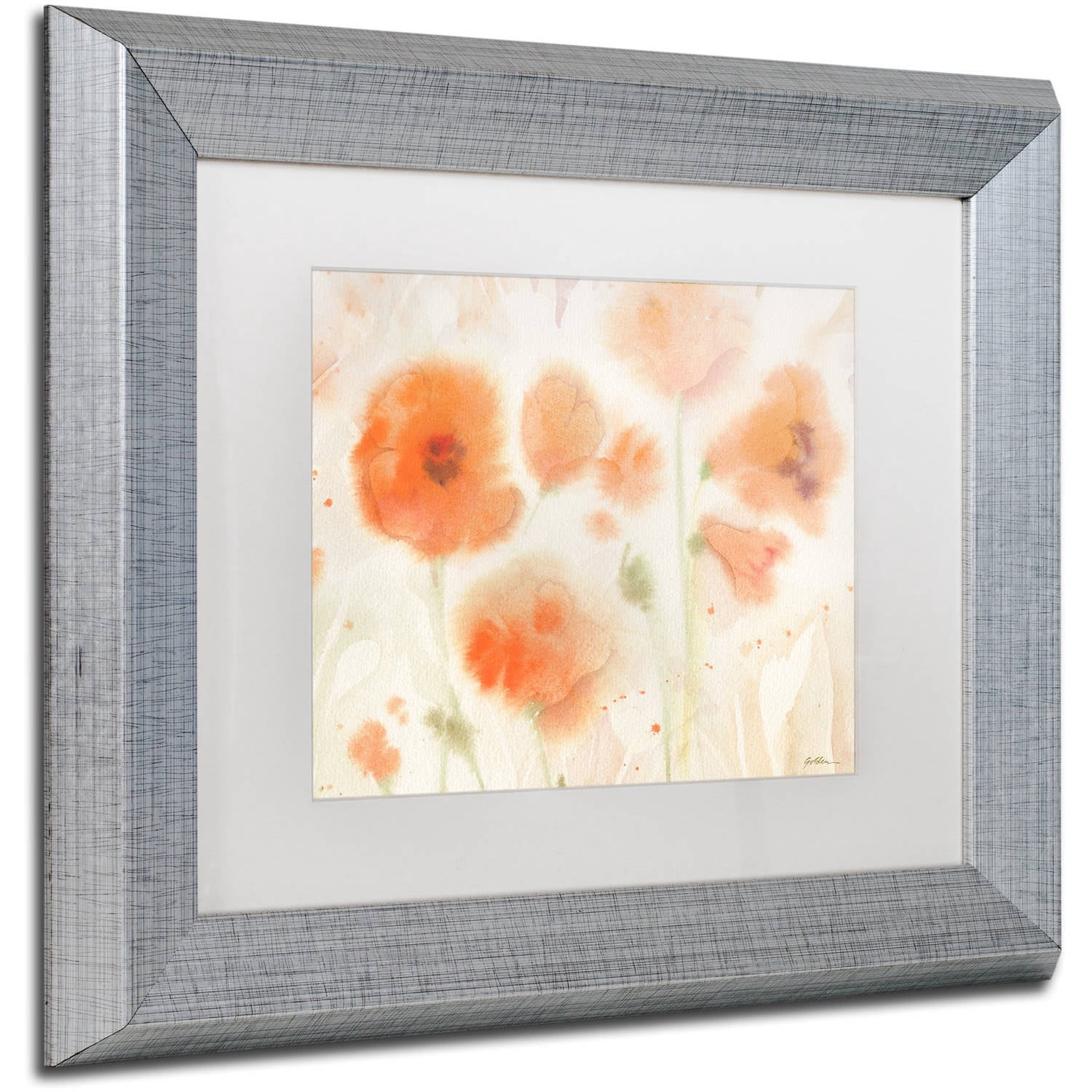 Trademark Fine Art "Orange Tones" Canvas Art by Sheila Golden, White Matte, Silver Frame