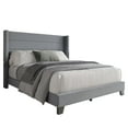 thumbnail image 4 of Home Design Niles Twin Upholstered Panel Bed Frame with Wingback Headboard and Foam-Padded Support, Gray, Easy Assembly, 4 of 11