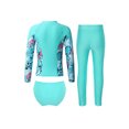 thumbnail image 2 of Zaldita Kids Girls Long Sleeve Rash Guard Swimsuit 3 Piece Bathing Suit Summer Beach Sports Swimwear Light Green 12, 2 of 6